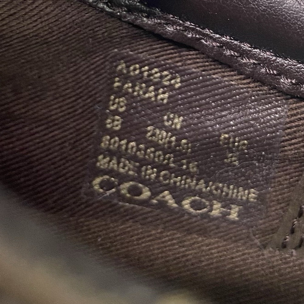 COACH Farah Womens Casual Leather Shoes Nappa Sig C‎ brown Khaki US Sz.6B EUC - Picture 12 of 13